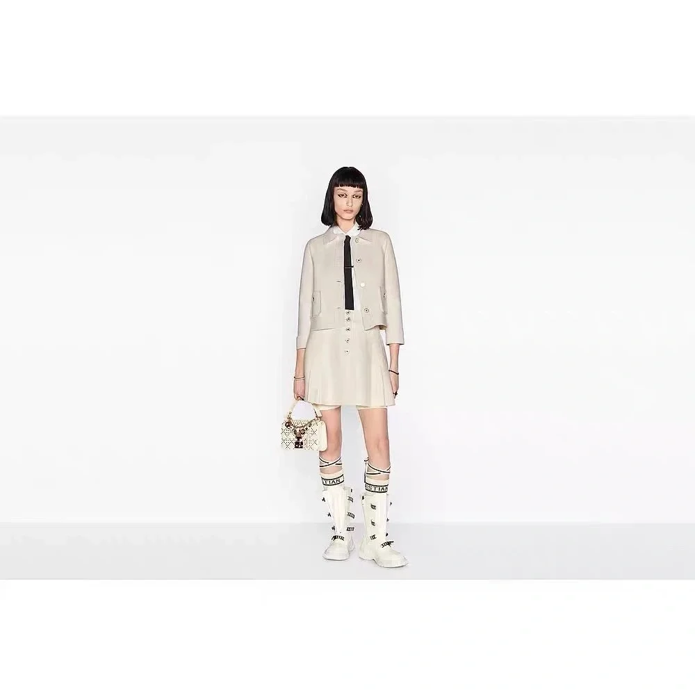 Dior Cream Button-Front Textured Jacket